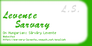 levente sarvary business card