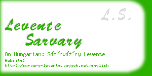 levente sarvary business card